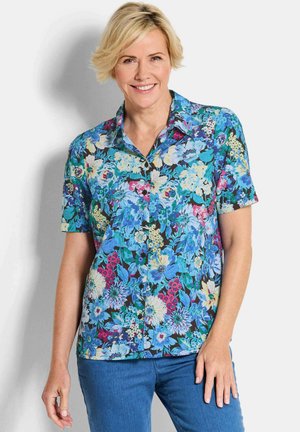 MIT BLUMENMUSTER - Hemdbluse - blue patterned