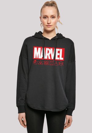 MARVEL LOGO WASHED CARE WASCHANLEITUNG - Hoodie - black