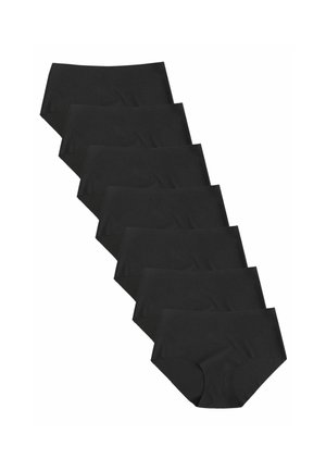 Zwarte katoenen ondergoedset, met een naadloos ontwerp, gladde textuur, volledige dekking en elastische tailleband. Verpakking met meerdere paren.