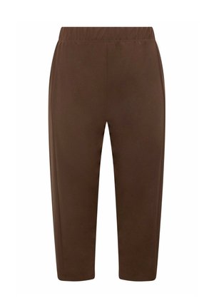 Yours Clothing, WOMEN'S WIDE LEG TROUSERS - Pantalones - chocolate