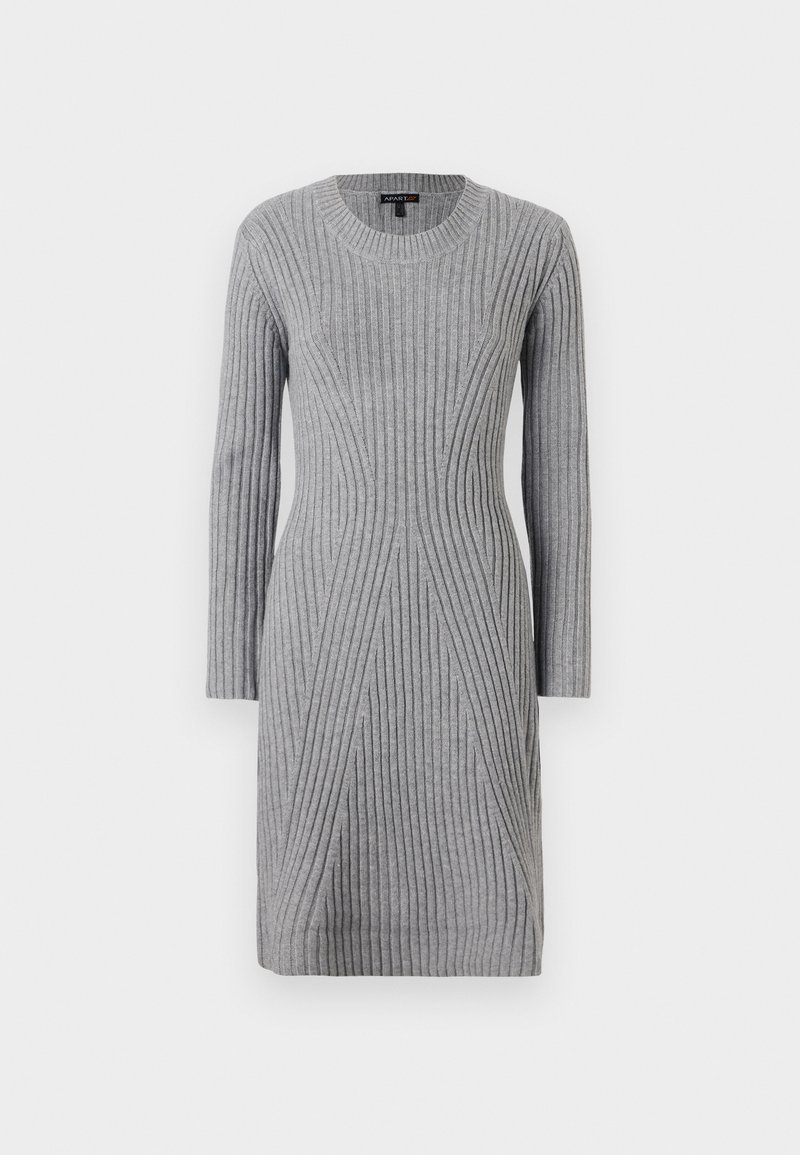 Apart Gebreide jurk grijs