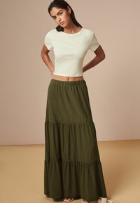 Next TEXTURED WITH TRIM TALL  - Maksihame - khaki green