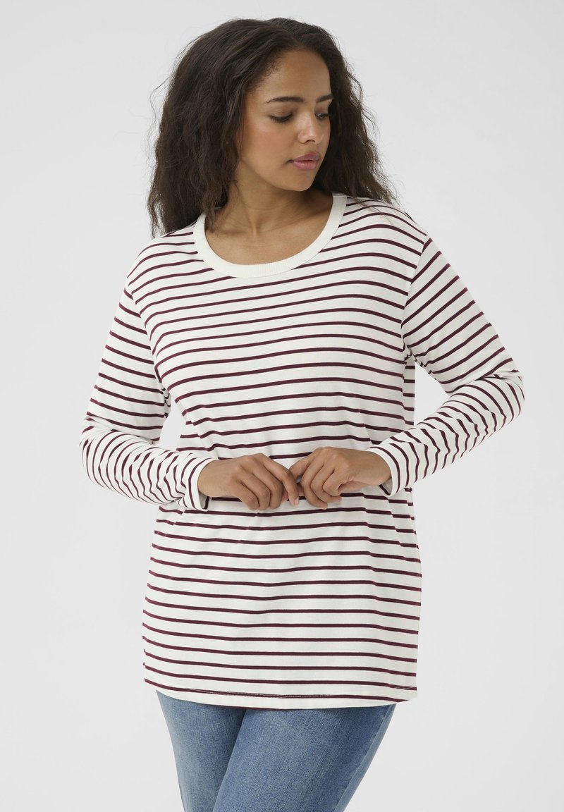 Kaffe Curve WINNI - T-shirt à manches longues - ant white/windsor stripe