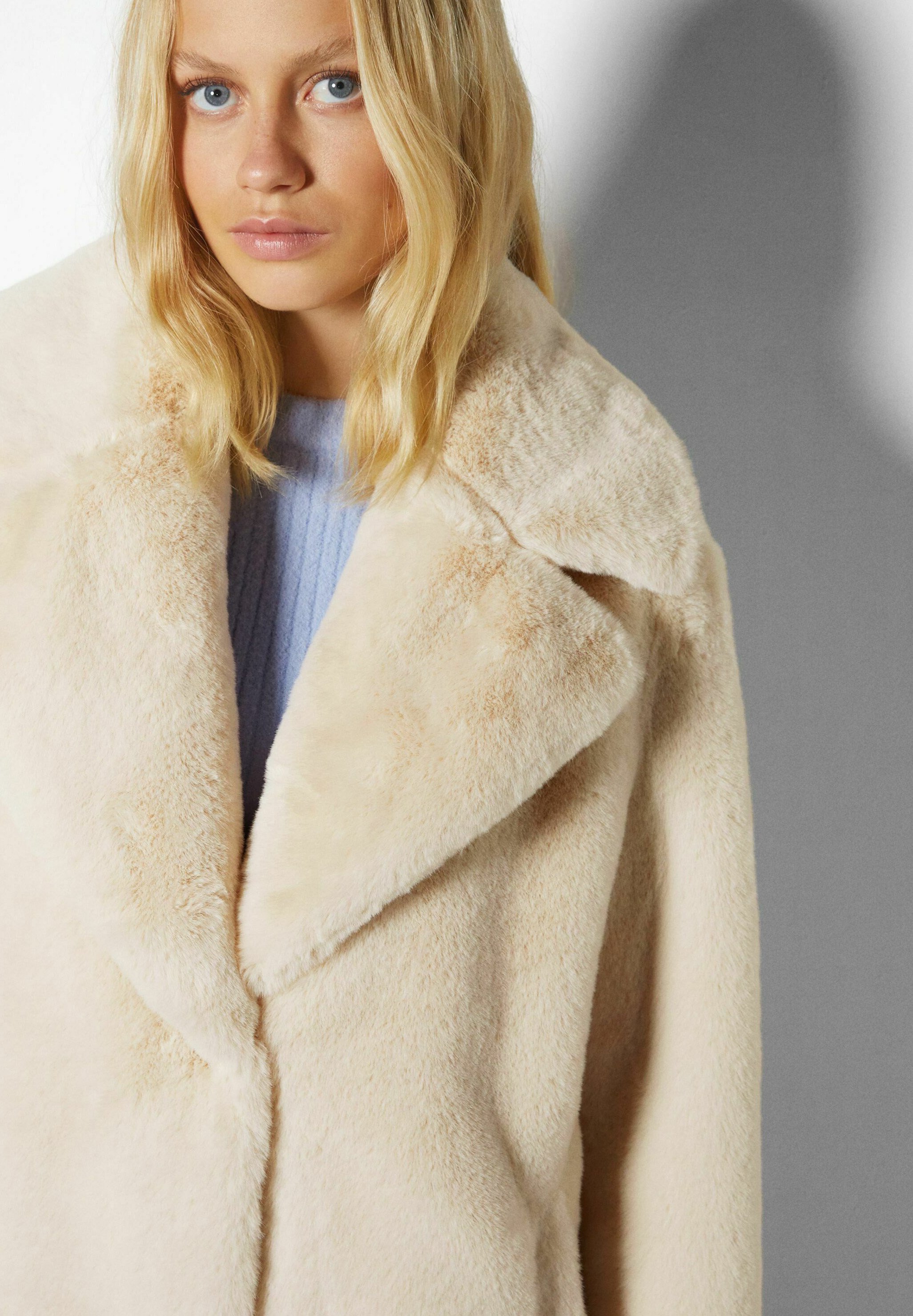 Bershka Teddy Teddy Mantel Weiss H&m ONLY ONLNEWSOPHIA