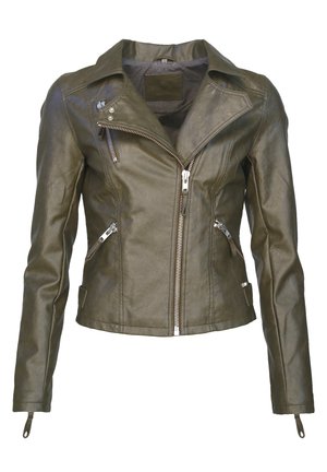 Kunstlederjacke - olive