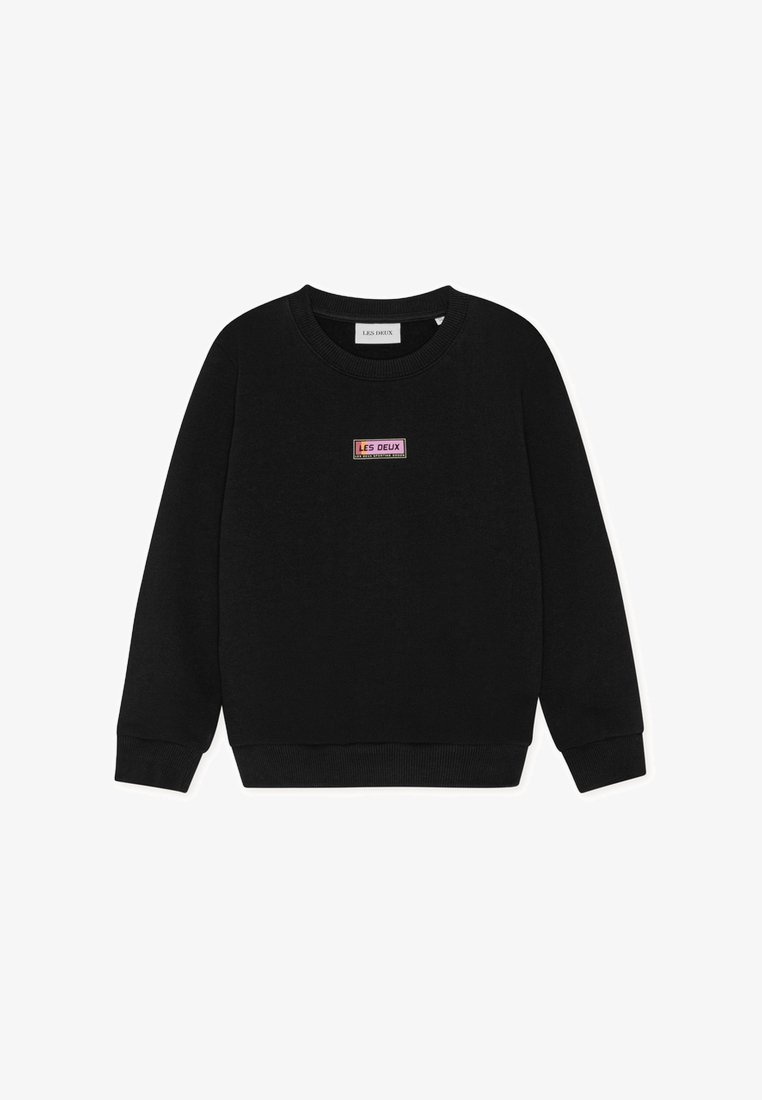 Μαύρο φούτερ από βαμβάκι, με στρογγυλή λαιμόκοψη, ριμπ μανσέτες και μικρό, πολύχρωμο λογότυπο "LES DEUX" στο μπροστινό μέρος.