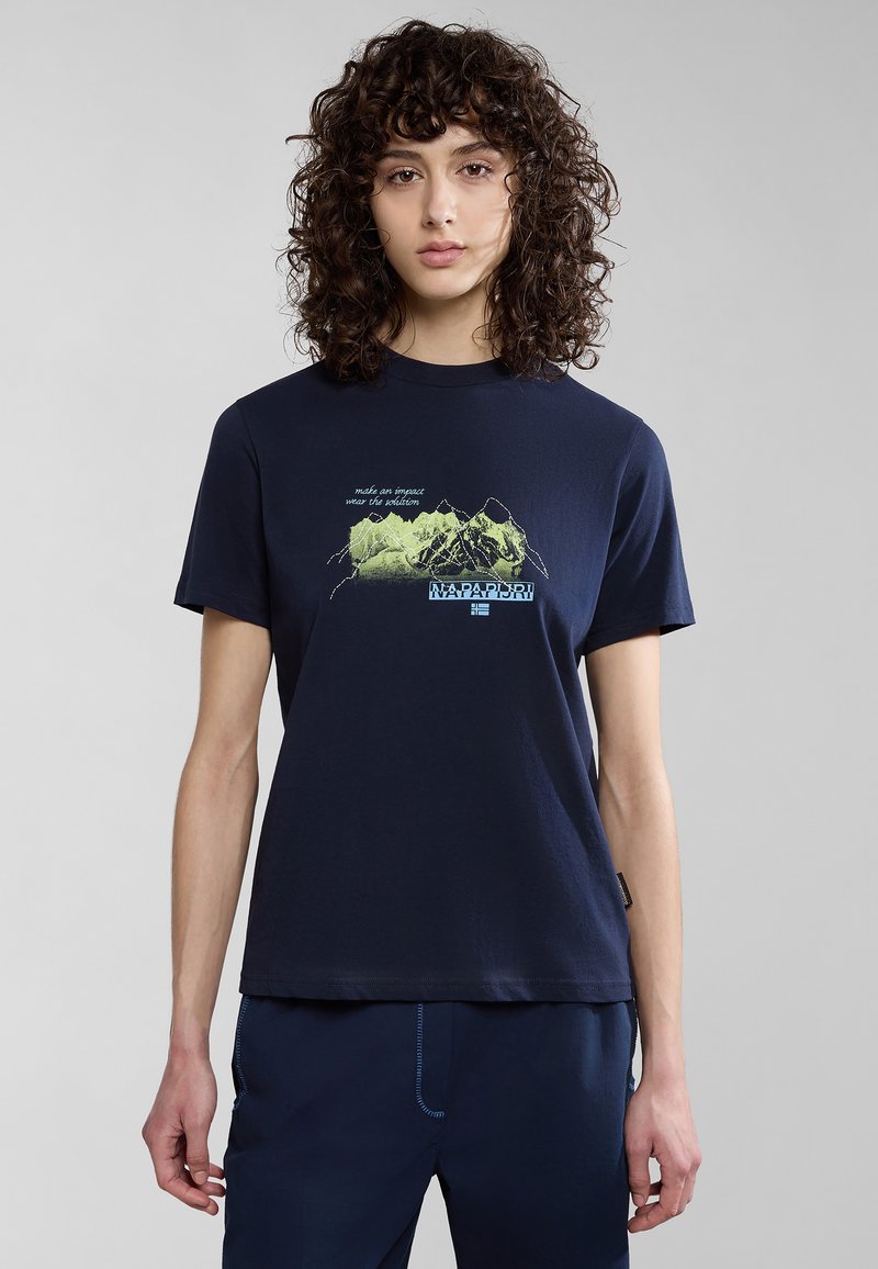 Napapijri - S-YUKON W - T-Shirt print - blu marine, Vergrößern