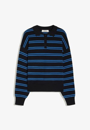 Bershka, STRIPED KNIT SWEATER - T-shirt à manches longues - royal blue