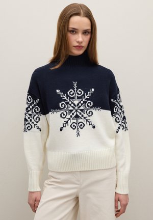TURTLENECK WITH JACQUARD PATTERN - Maglione - blue white