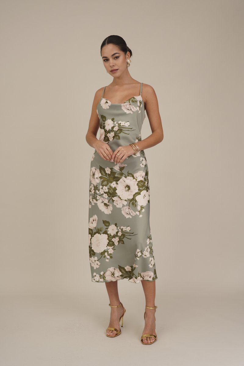 WAL G. - CARA MIDI - Cocktailkjole / festkjole - sage green, Forstør