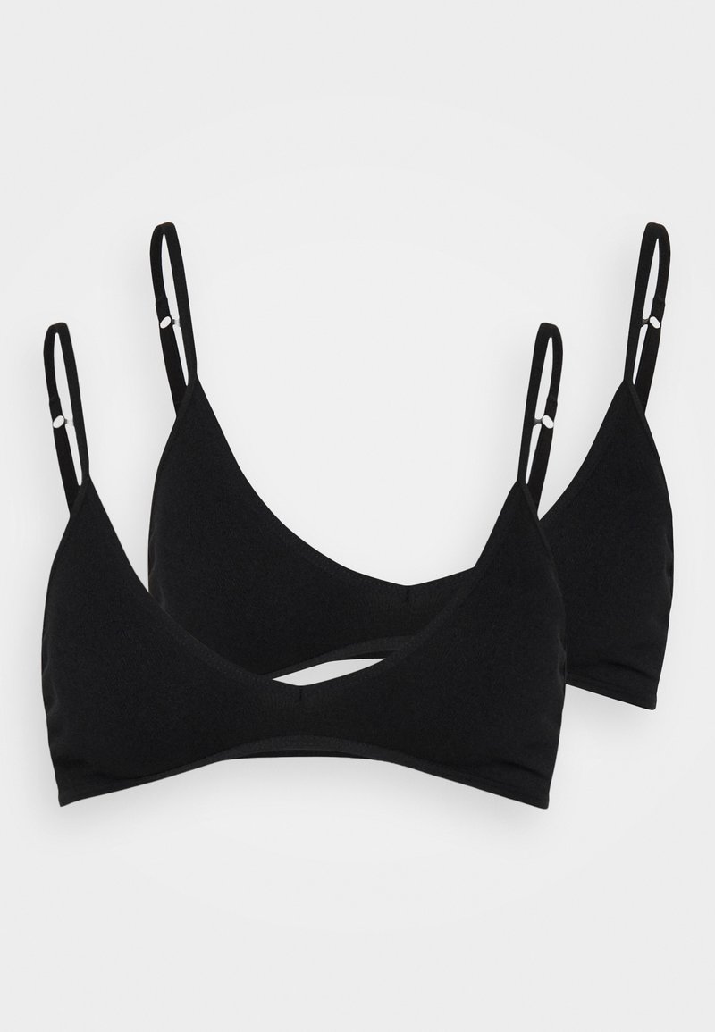 Cotton On Body SEAMLESS RIB TRIANGLE BRALETTE 2 PACK Bustier black