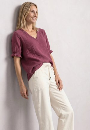 Street One, KURZARM BLUSE MIT V-NECK UND RÜSCHEN - Blouse - dark clouded blush