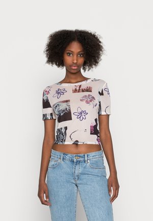 NEOCOLLAGE CROPPED TOP - Triko s potiskem - white