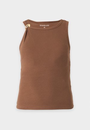 Abercrombie & Fitch, HARDWARE HIGH NECK TANK - Μπλούζα - light brown