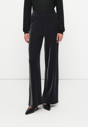 VIELEINAS WIDE PANTS - Hlače - black beauty/silver coloured