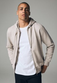 Next PREMIUM RICH - REGULAR FIT - Sweatjacke - ecru
