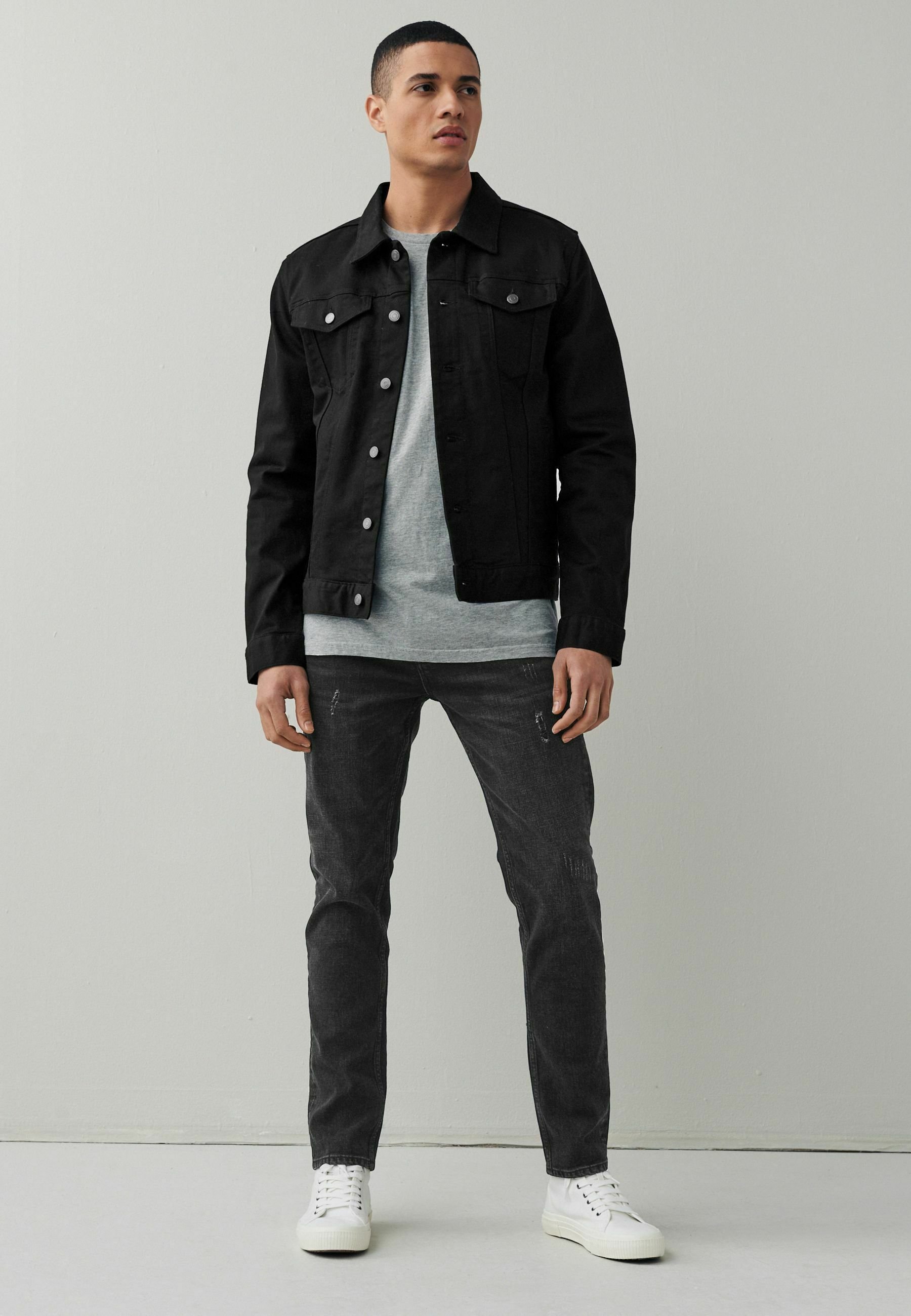 STRETCH - Denim jacket - black 