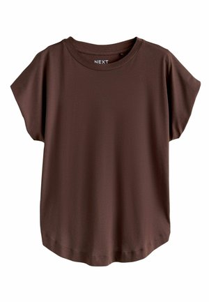 REGULAR FIT CAP SLEEVE  - T-Shirt basic - chocolate brown