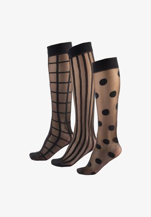 3 PACK - Calcetines hasta la rodilla - black