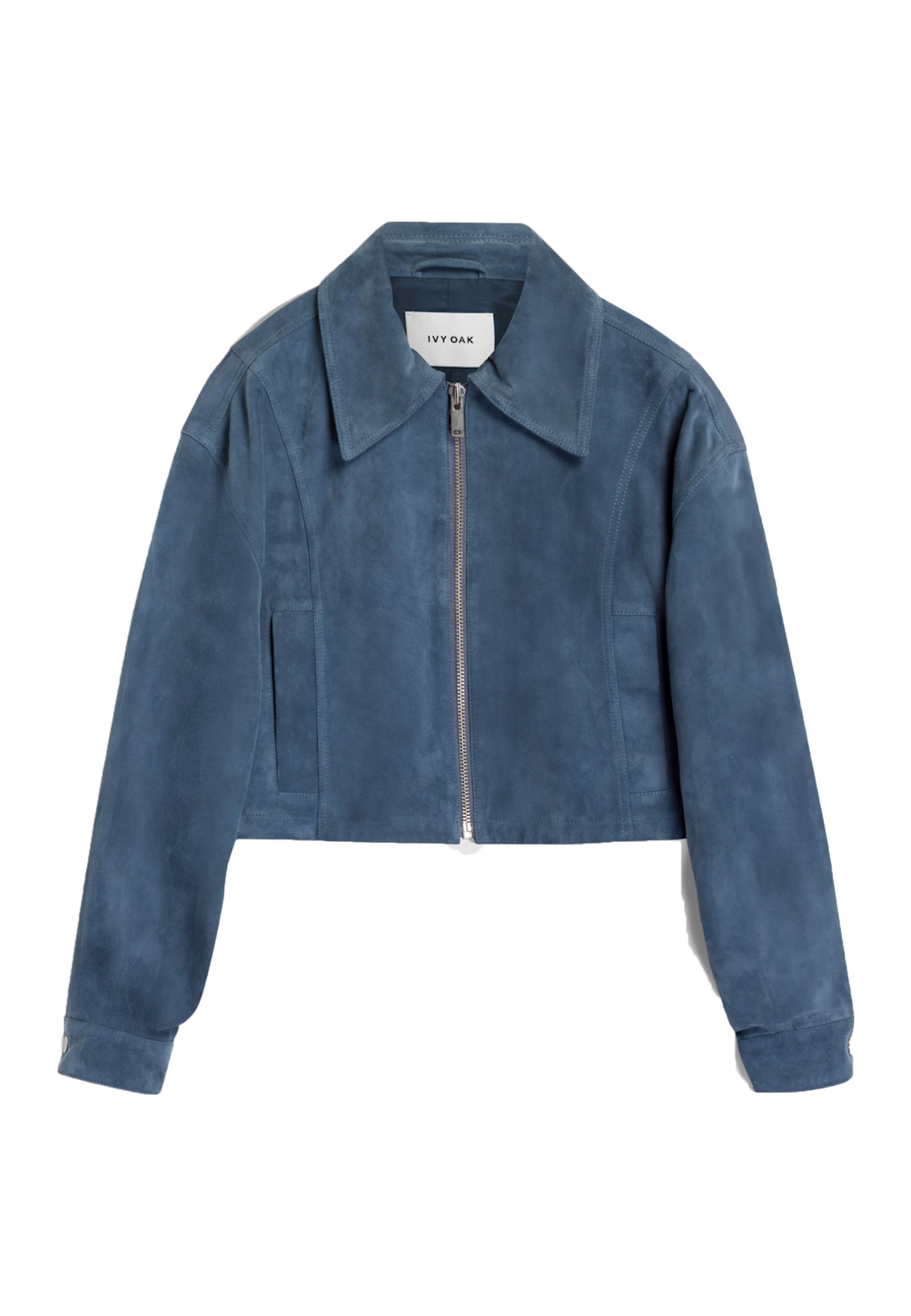 IVY OAK LENA - Leather jacket - steinblau/blue - Zalando.co.uk