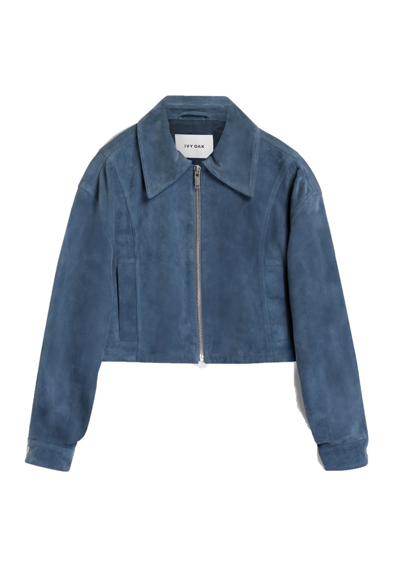 IVY OAK Leren jas blauw