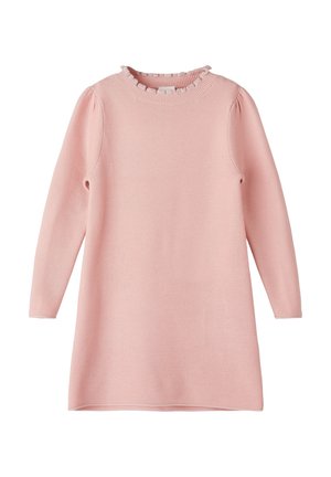 Stickad klänning - coral