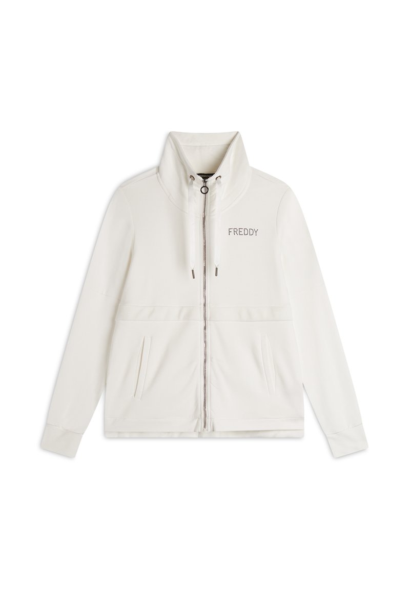 Freddy COLLO ALTO CON BANDA - Sudadera con cremallera - bianco