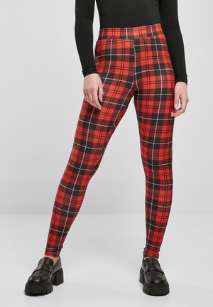 Urban Classics SOFT AOP - Pajkice – hlače - redcheck