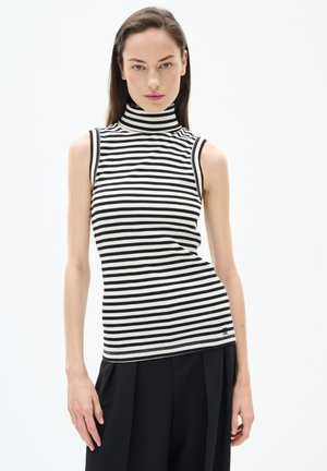 DAGNAIW STRIPED ROLLNECK - Top - black   whisper white