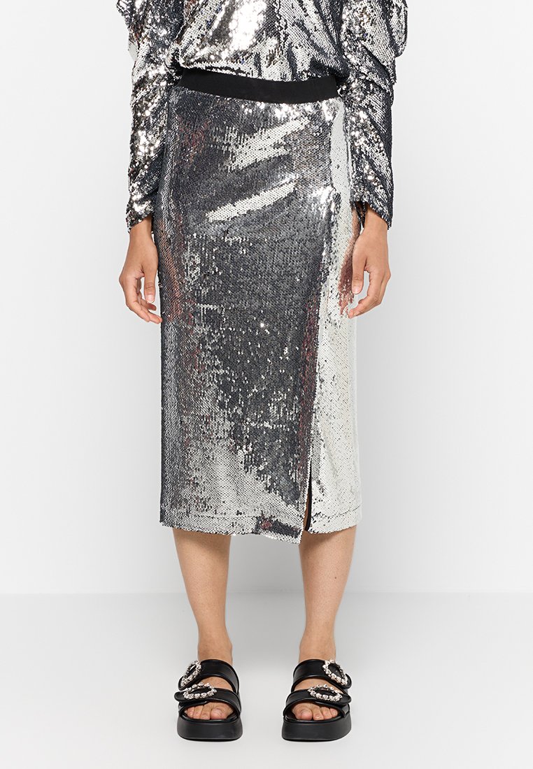 Stella Nova Kokerrok zilverkleurig