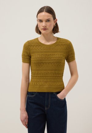 OVS, REGULAR FIT SHIRT - Camiseta estampada - ochre yellow