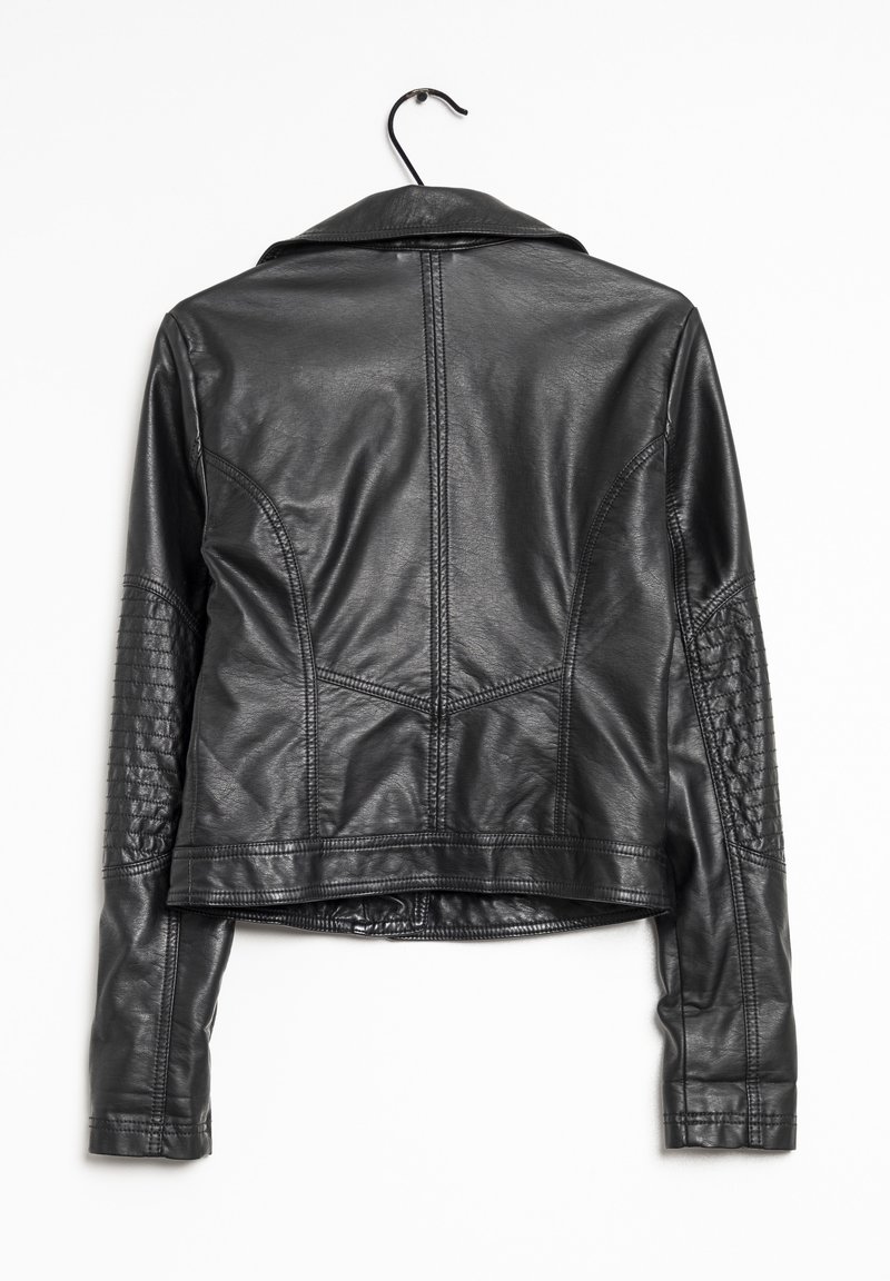 Hollister Leather jacket black (Pre-owned) Zalando