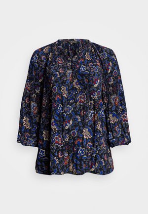 Lauren Ralph Lauren Woman FLORAL PLEATED GEORGETTE BLOUSE - Blouse - navy/multi-colored