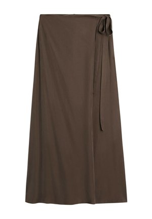 Massimo Dutti, FLOWING SKORT - Wrap skirt - dark brown