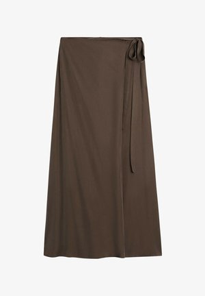 Massimo Dutti, FLOWING SKORT - Gonna a portafoglio - dark brown