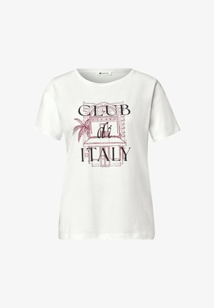 Street One, T-SHIRT WITH ROUND NECK AND ARTWORK - Printtipaita - off white