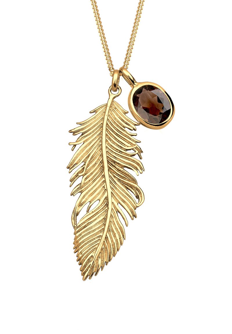 Elli Collana Pendente Boho con Piume da Donna con Cristalli