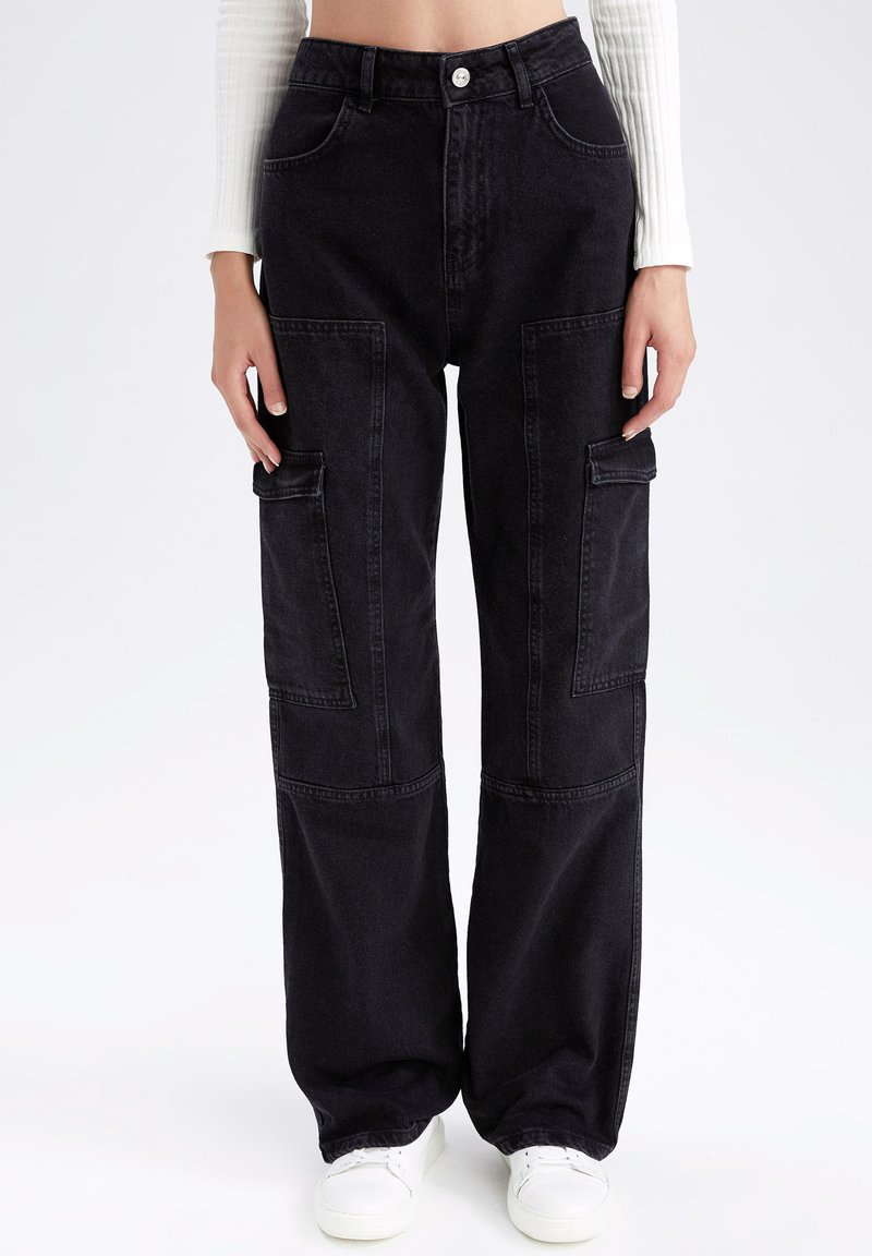 DeFacto WIDELEG CARGO Jean boyfriend black/noir ZALANDO.FR