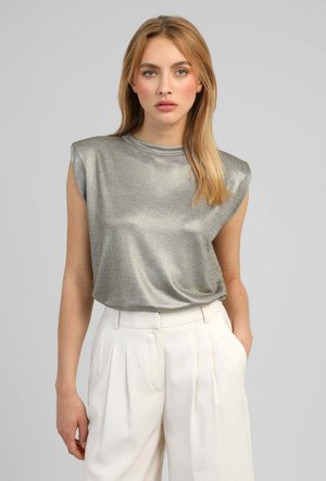AN'GE, T-SHIRT AFLANY SILVER - T-shirt imprimé - silver-coloured