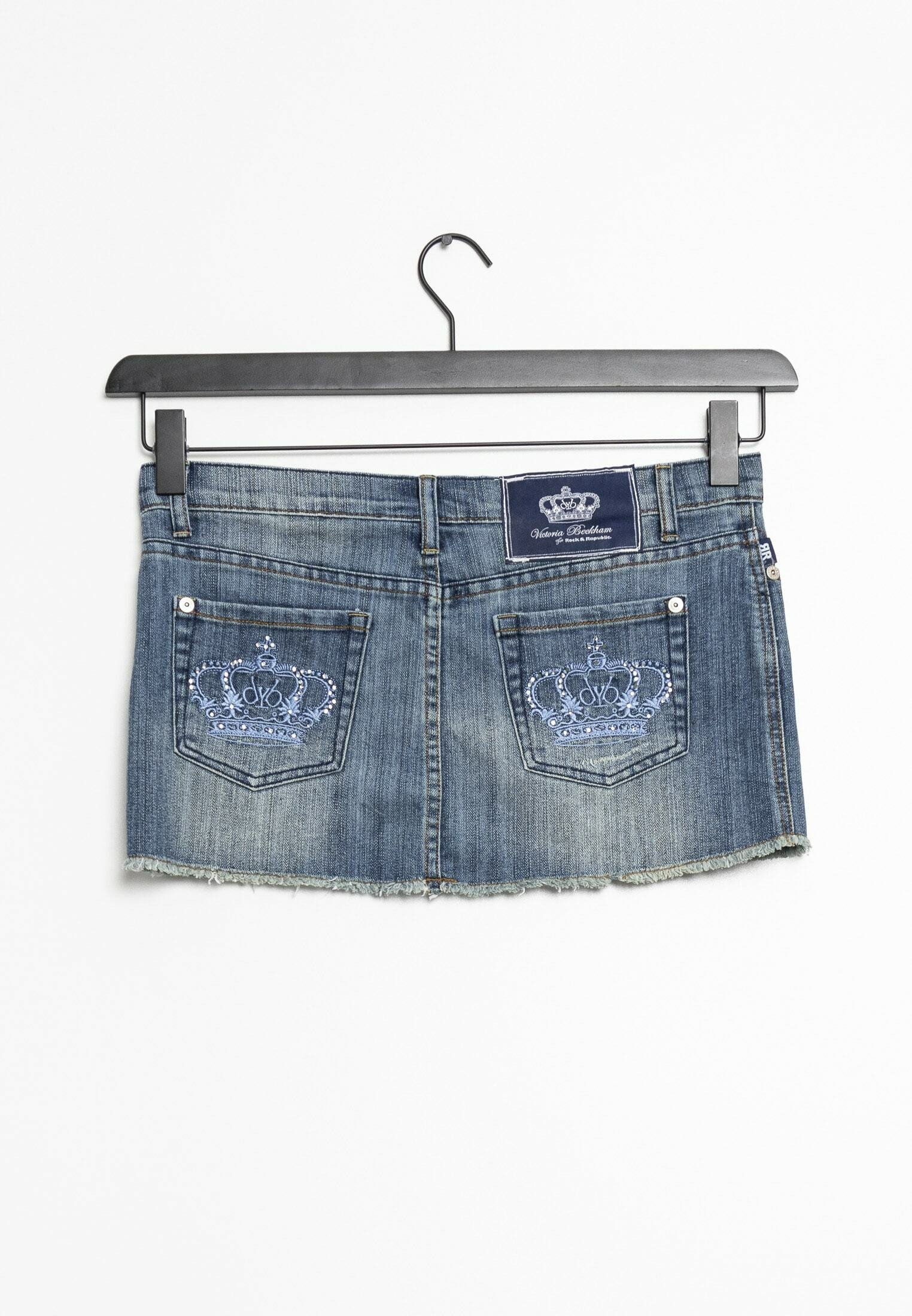 タグ有り！victoria beckhamデニムスカート 24サイズ Blue Cocoon Detail Denim Midi Skirt by Victoria Beckham on Sale