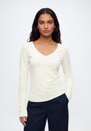 Marc O'Polo DENIM, V NECK - Блуза с дълги ръкави - butter yellow