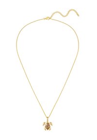 Aranylánc nyaklánc teknőspáncéllal, amely középen spirális mintával díszítve. A nyaklánc hosszúsága állítható, és karabinerzárral rendelkezik.