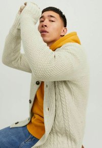 Jack & Jones CRAIG SHAWL NECK - Jopica - white melange