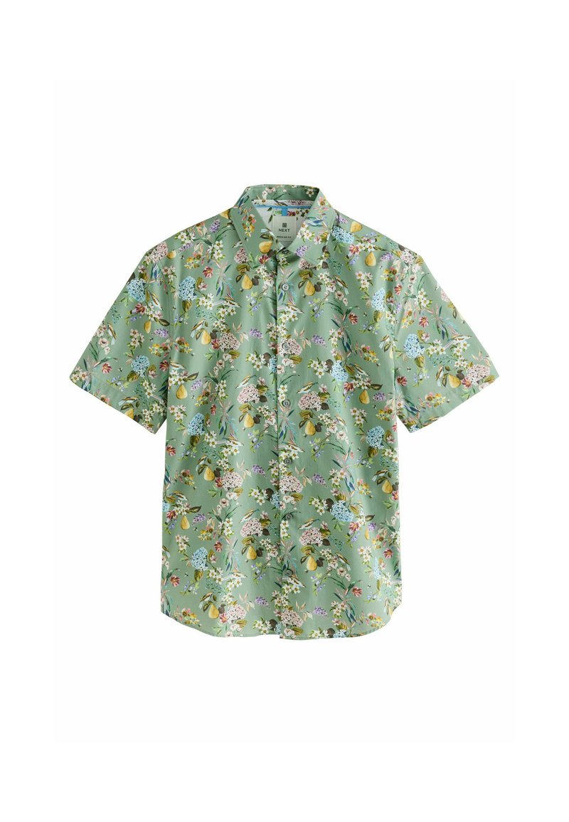 Next REGULAR FIT - PRINT SHORT SLEEVE - Camisa - seafoam green floral fruit