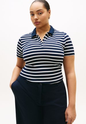 Tommy Hilfiger Curve CURVE 1985 SLIM FIT PIQUE POLO SHIRT - Poloskjorter - dark night navy/ecru