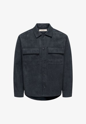 Only & Sons Imitatieleren jas - black