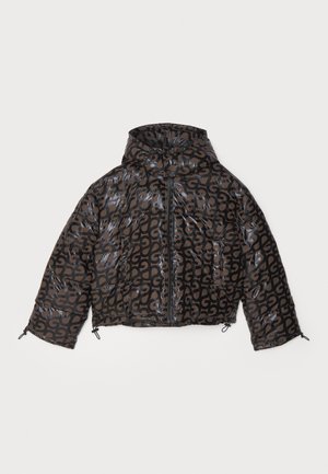 HOODED LONG SLEEVE PUFFER PADDED OUTERWEAR - Veste d'hiver - brown/black