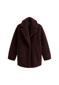 COLLARED LONG SLEEVE BORG - Abrigo de invierno - burgundy