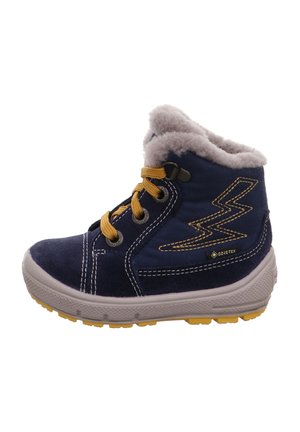 Schnürstiefelette - blau gelb