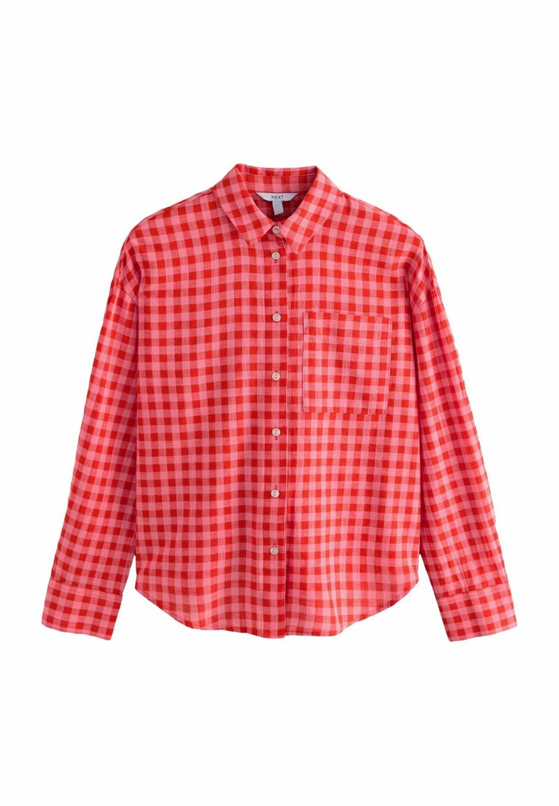 Next LOOSE FIT - Košilová halenka  - red pink gingham